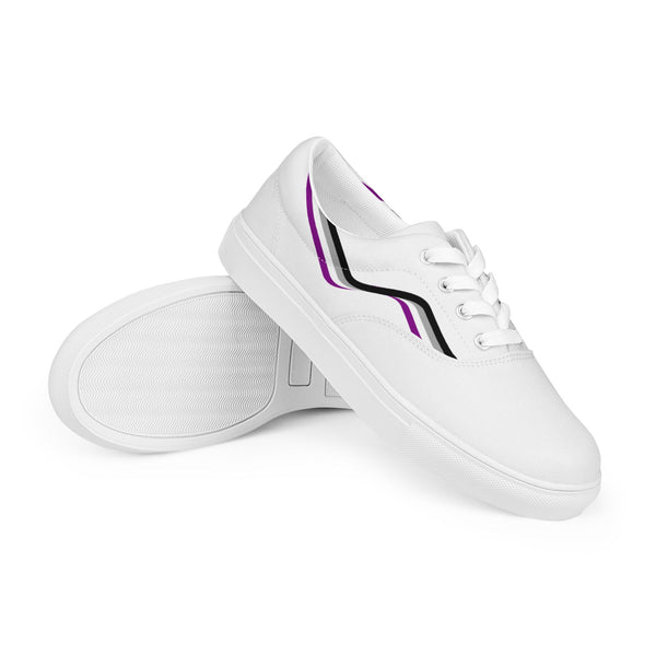 Original Asexual Pride Colors White Lace-up Shoes