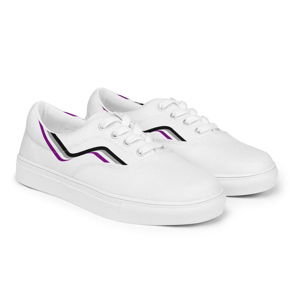 Original Asexual Pride Colors White Lace-up Shoes