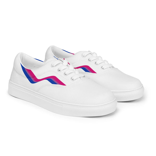 Original Bisexual Pride Colors White Lace-up Shoes - Women Sizes