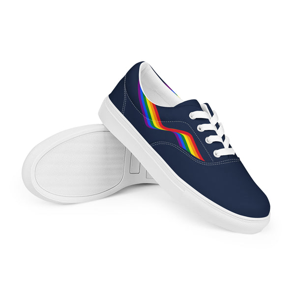 Original Gay Pride Colors Navy Lace-up Shoes - Women Sizes