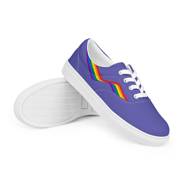 Original Gay Pride Colors Purple Lace-up Shoes - Women Sizes