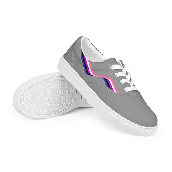 Original Genderfluid Pride Colors Gray Lace-up Shoes - Women Sizes