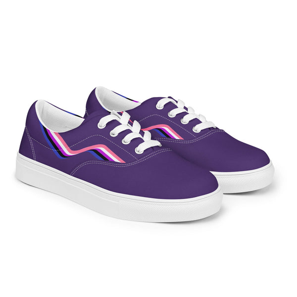 Original Genderfluid Pride Colors Purple Lace-up Shoes