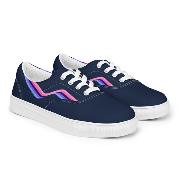 Original Omnisexual Pride Colors Navy Lace-up Shoes - Women Sizes