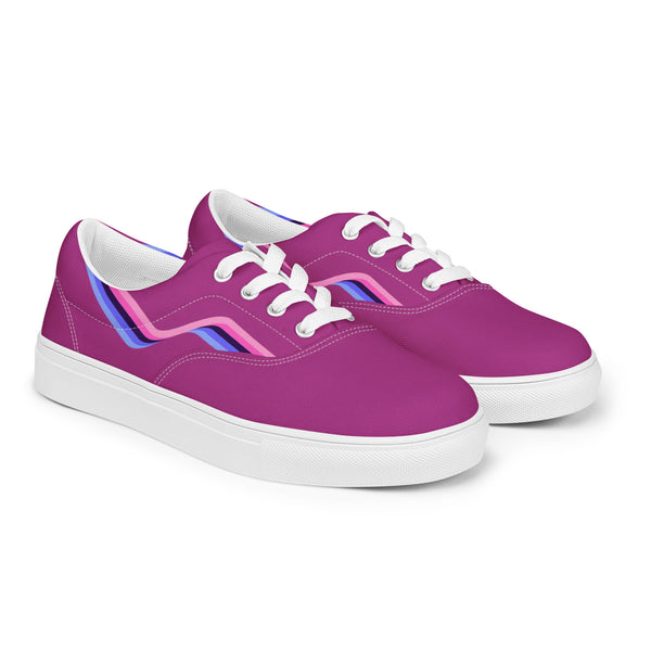 Original Omnisexual Pride Colors Violet Lace-up Shoes - Women Sizes
