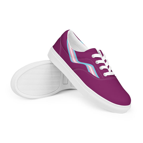 Original Transgender Pride Colors Violet Lace-up Shoes - Women Sizes