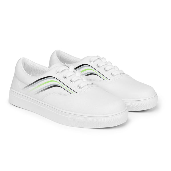 Trendy Agender Pride Colors White Lace-up Shoes - Women Sizes