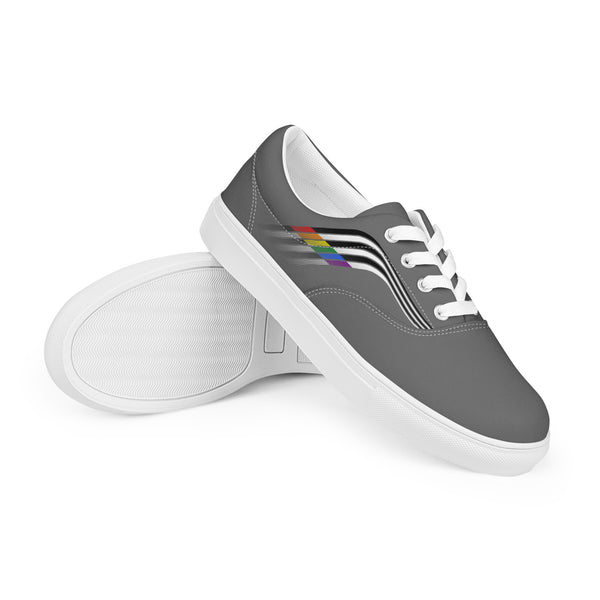 Trendy Ally Pride Colors Gray Lace-up Shoes - Women Sizes