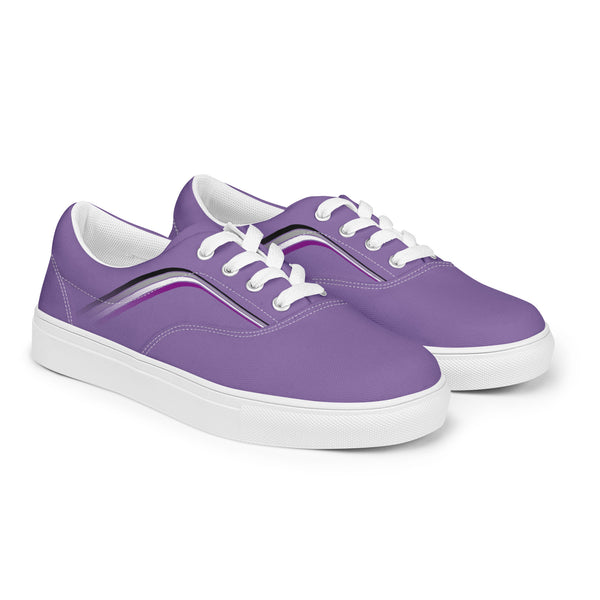Trendy Asexual Pride Colors Purple Lace-up Shoes - Women Sizes