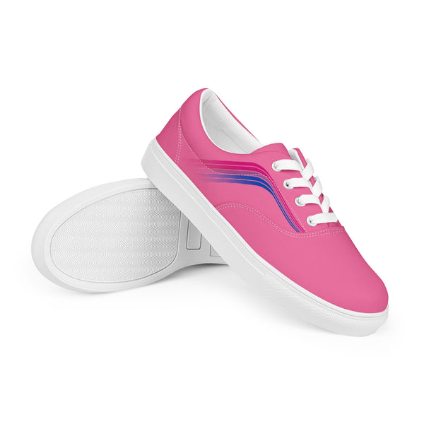 Trendy Bisexual Pride Colors Pink Lace-up Shoes - Women Sizes