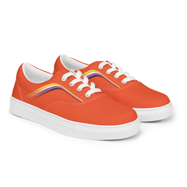 Trendy Non-Binary Pride Colors Orange Lace-up Shoes - Women Sizes