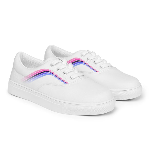 Trendy Omnisexual Pride Colors White Lace-up Shoes - Women Sizes