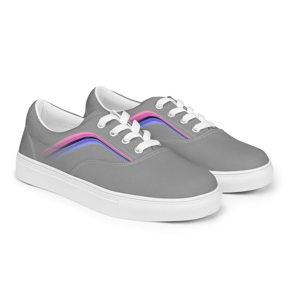 Trendy Omnisexual Pride Colors Gray Lace-up Shoes - Women Sizes