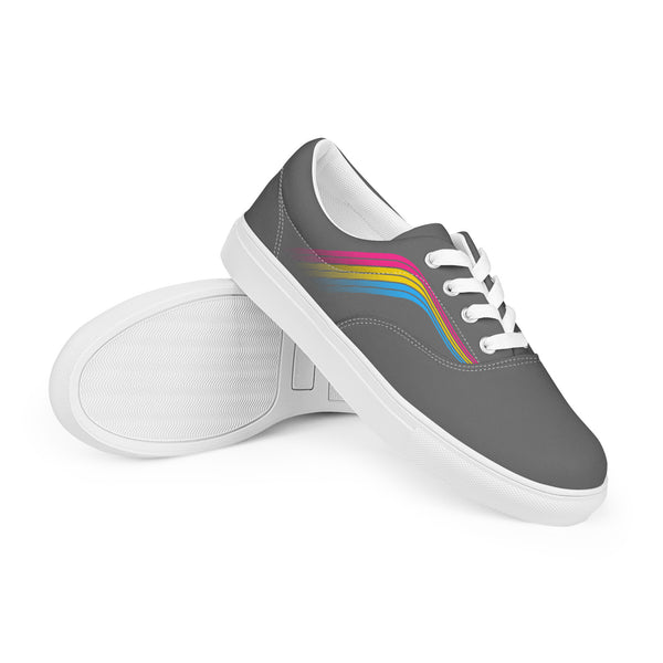 Trendy Pansexual Pride Colors Gray Lace-up Shoes - Women Sizes