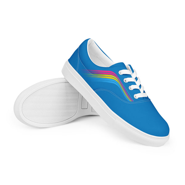 Trendy Pansexual Pride Colors Blue Lace-up Shoes - Women Sizes