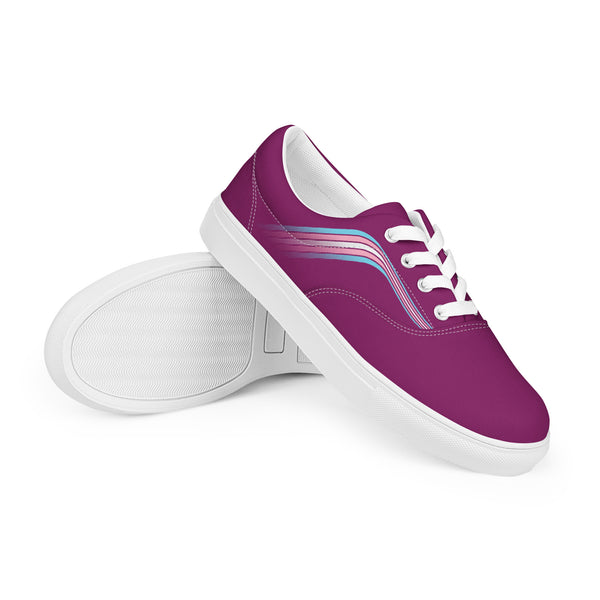 Trendy Transgender Pride Colors Violet Lace-up Shoes - Women Sizes