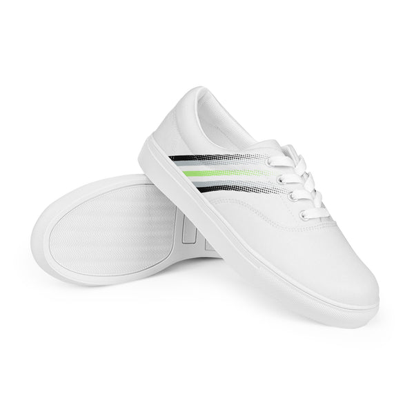 Agender Pride Colors Modern White Lace-up Shoes - Women Sizes