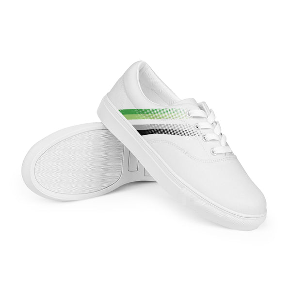 Aromantic Pride Colors Modern White Lace-up Shoes - Women Sizes
