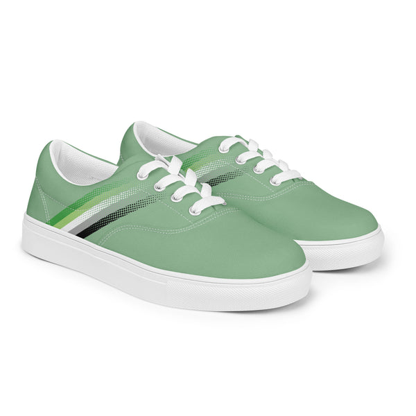 Aromantic Pride Colors Modern Green Lace-up Shoes - Women Sizes