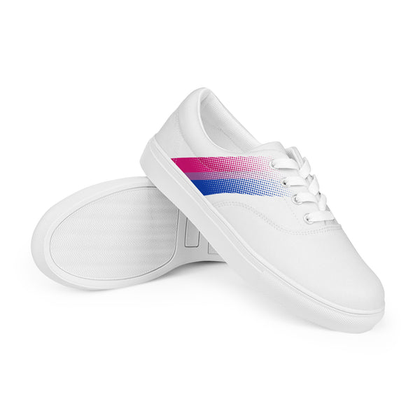 Bisexual Pride Colors Modern White Lace-up Shoes - Women Sizes