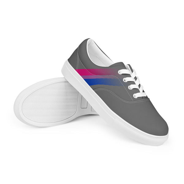 Bisexual Pride Colors Modern Gray Lace-up Shoes - Women Sizes