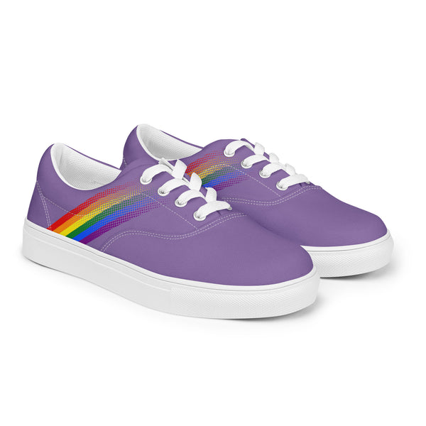 Gay Pride Colors Modern Purple Lace-up Shoes - Women Sizes