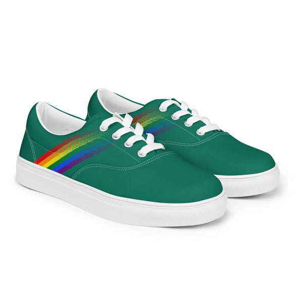 Gay Pride Colors Modern Green Lace-up Shoes - Women Sizes