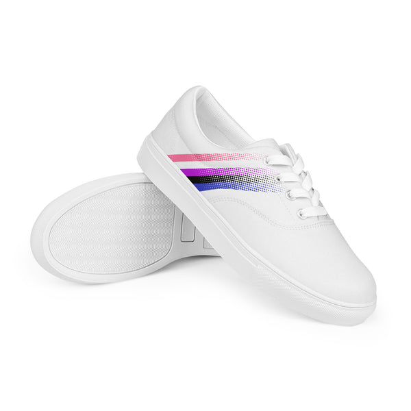 Genderfluid Pride Colors Modern White Lace-up Shoes - Women Sizes