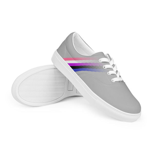 Genderfluid Pride Colors Modern Gray Lace-up Shoes - Women Sizes