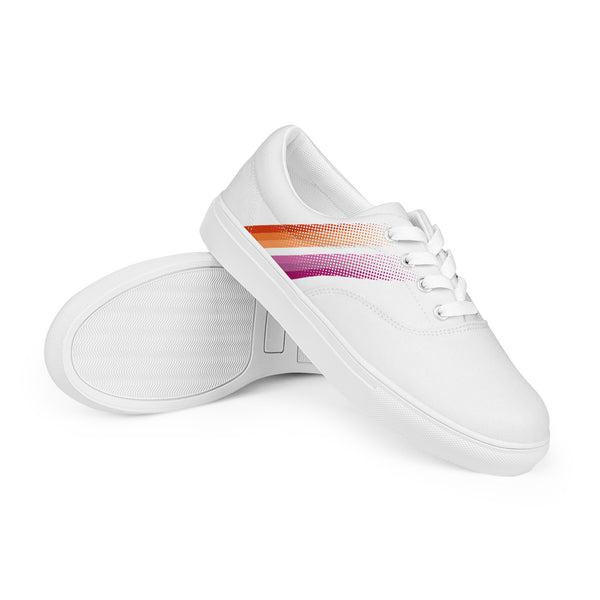 Lesbian Pride Colors Modern White Lace-up Shoes - Women Sizes