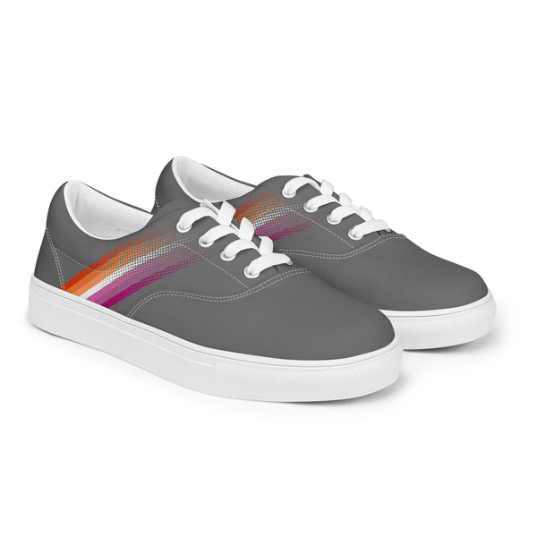 Lesbian Pride Colors Modern Gray Lace-up Shoes - Women Sizes