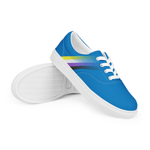 Non-Binary Pride Colors Modern Blue Lace-up Shoes - Women Sizes