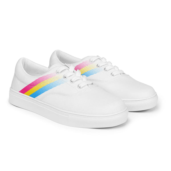 Pansexual Pride Colors Modern White Lace-up Shoes - Women Sizes