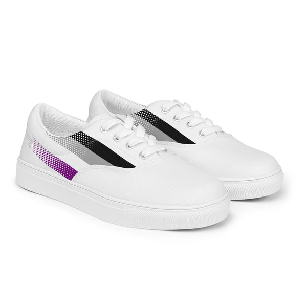 Asexual Pride Colors Original White Lace-up Shoes - Women Sizes