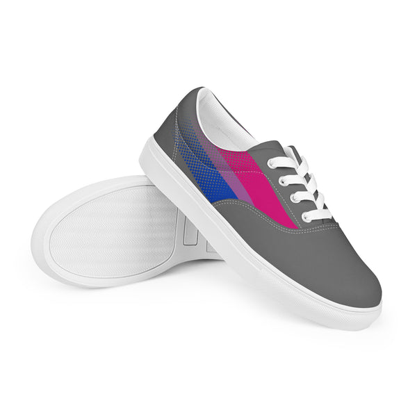 Bisexual Pride Colors Original Gray Lace-up Shoes - Women Sizes