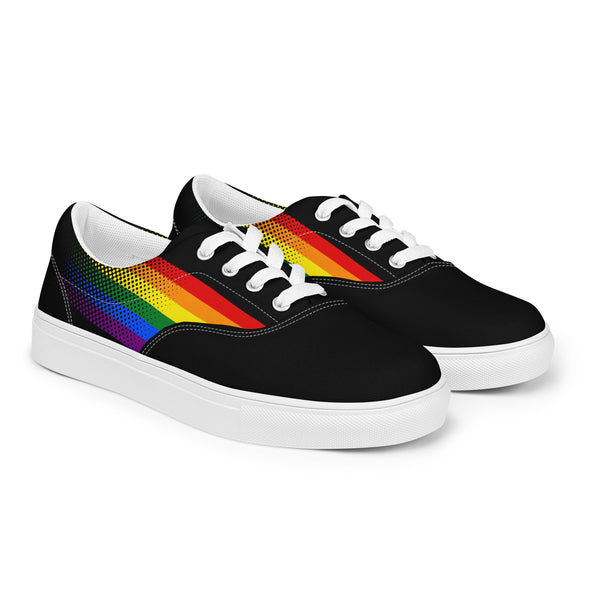 Gay Pride Colors Original Black Lace-up Shoes - Women Sizes