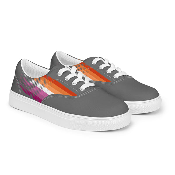 Lesbian Pride Colors Original Gray Lace-up Shoes - Women Sizes