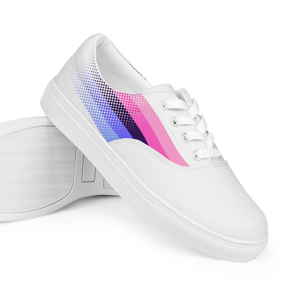 Omnisexual Pride Colors Original White Lace-up Shoes - Women Sizes