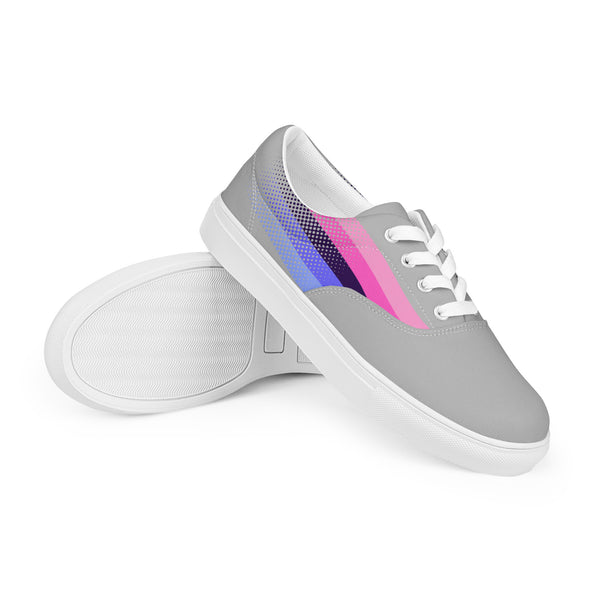 Omnisexual Pride Colors Original Gray Lace-up Shoes - Women Sizes
