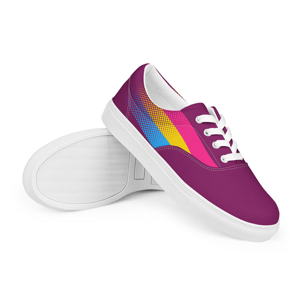 Pansexual Pride Colors Original Purple Lace-up Shoes - Women Sizes