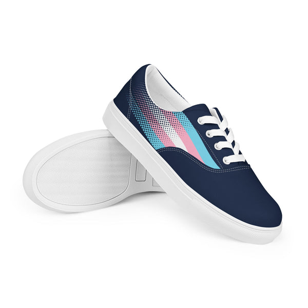 Transgender Pride Flag Navy Lace-up Shoes