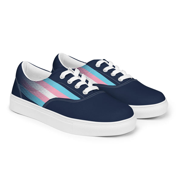 Transgender Pride Flag Navy Lace-up Shoes