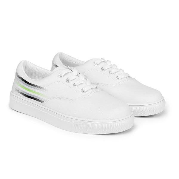 Casual Agender Pride Colors White Lace-up Shoes - Women Sizes