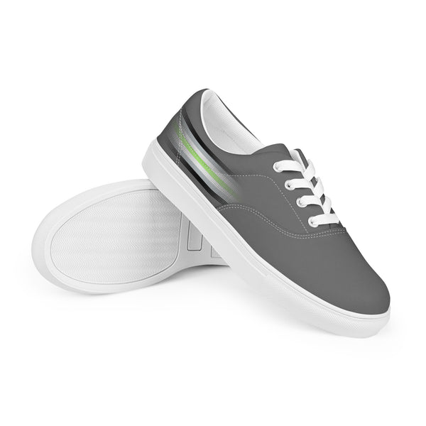 Casual Agender Pride Colors Gray Lace-up Shoes - Women Sizes