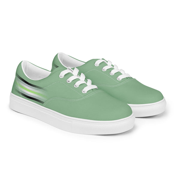 Casual Agender Pride Colors Green Lace-up Shoes - Women Sizes