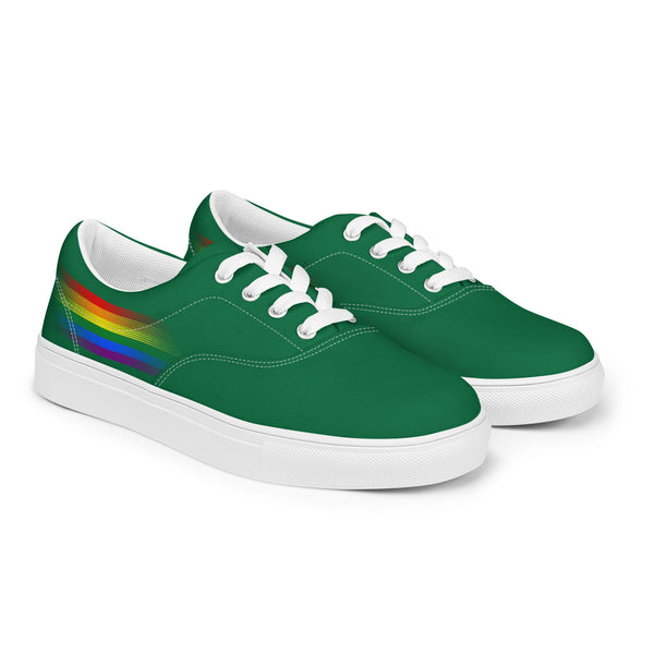 Casual Gay Pride Colors Green Lace-up Shoes - Women Sizes