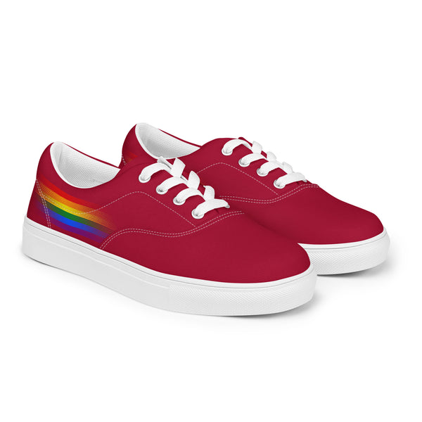 Casual Gay Pride Colors Red Lace-up Shoes - Women Sizes