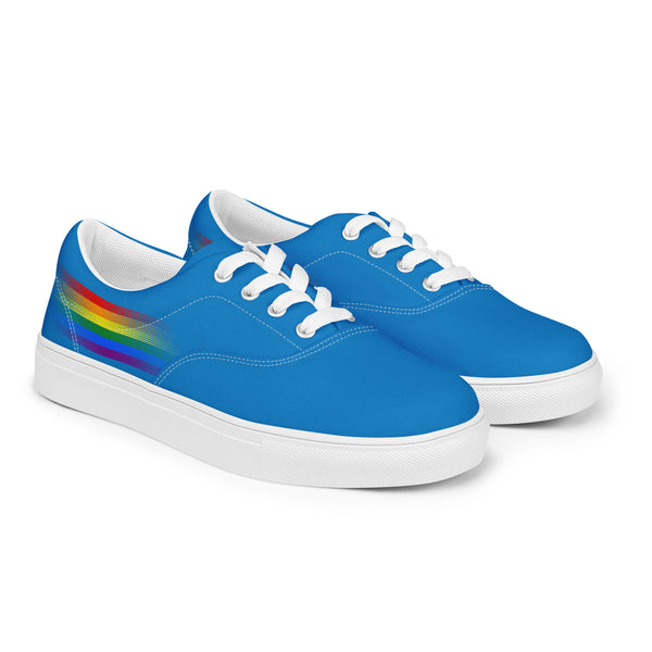Casual Gay Pride Colors Blue Lace-up Shoes - Women Sizes