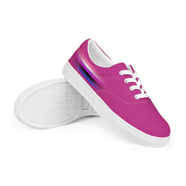 Casual Genderfluid Pride Colors Fuchsia Lace-up Shoes - Women Sizes