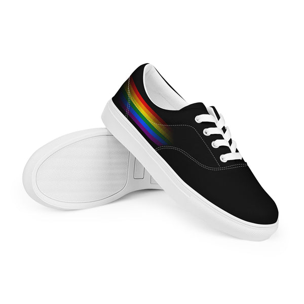 Casual Gay Pride Colors Black Lace-up Shoes - Women Sizes